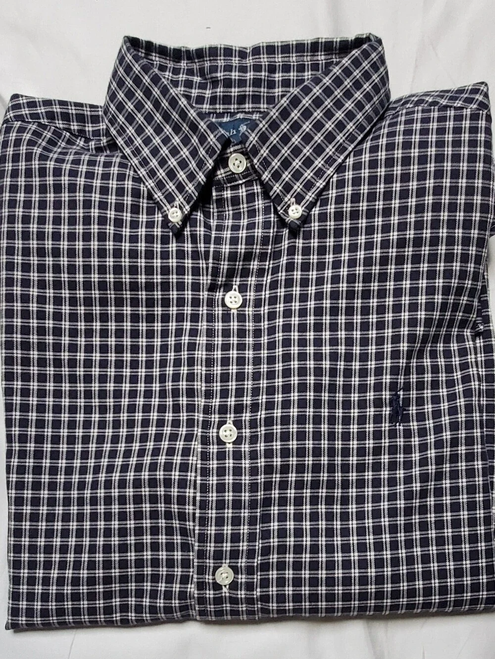 Polo Ralph Lauren Blake Shirt Mens L NavyCheck Pony Embroidery Button Down